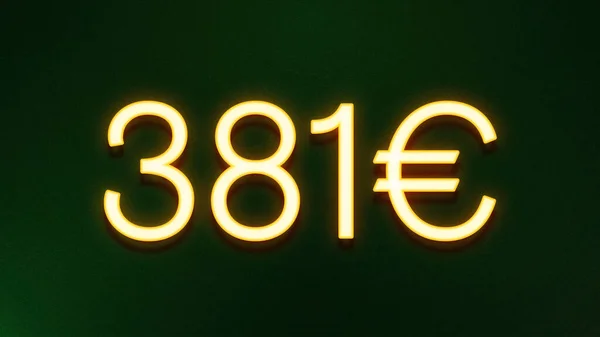 暗色底色381欧元价格图标的金光符号 — 图库照片
