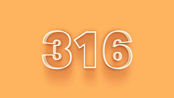 Abbildung Der 316 Zahl Auf Gelbem Hintergrund — Stockfoto