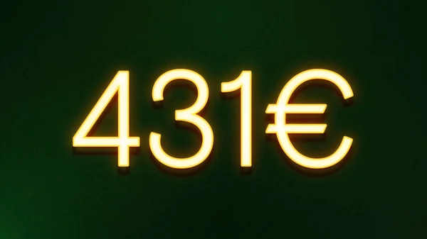 Золотой Светлый Символ Цены 431 Евро Темном Фоне — стоковое фото