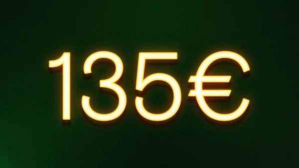 深色底色135欧元价格图标的金光符号 — 图库照片