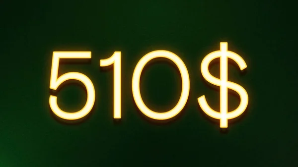 Χρυσό Σύμβολο Του Φωτός 510 Δολάρια Εικονίδιο Τιμή Σκούρο Φόντο — Φωτογραφία Αρχείου