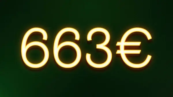Χρυσό Σύμβολο Φωτός Της Τιμής Των 663 Ευρώ Εικονίδιο Σκούρο — Φωτογραφία Αρχείου