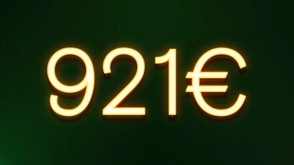 Golden Light Symbol 921 Euros Price Icon Dark Background — Stock Photo, Image