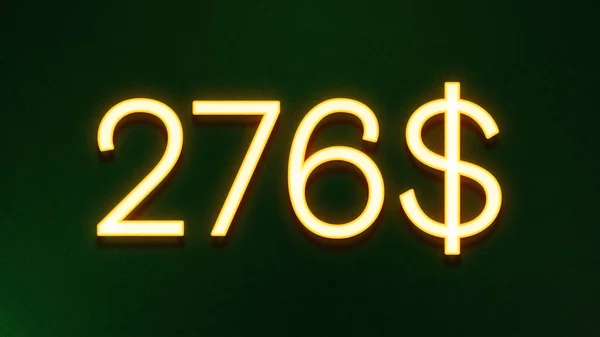 Złote Światło Symbol 276 Dolarów Cena Ikona Ciemnym Tle — Zdjęcie stockowe