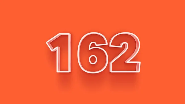 橙色背景上3D 162数字的图解 — 图库照片