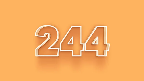 Abbildung Der 244 Zahl Auf Gelbem Hintergrund — Stockfoto