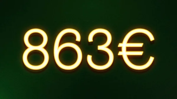 Χρυσό Σύμβολο Φωτός Της Τιμής 863 Ευρώ Εικονίδιο Σκούρο Φόντο — Φωτογραφία Αρχείου