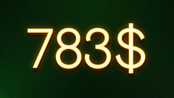 Símbolo Luz Dourada 783 Dólares Ícone Preço Fundo Escuro — Fotografia de Stock