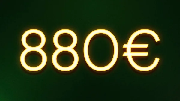 Gouden Lichtsymbool Van 880 Euro Prijskaartje Donkere Achtergrond — Stockfoto
