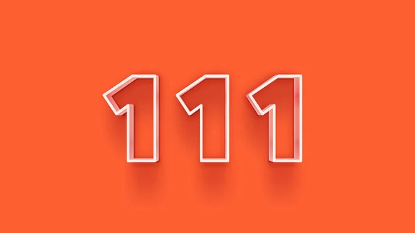 Illustration 111 Number Orange Background — Stock Photo, Image