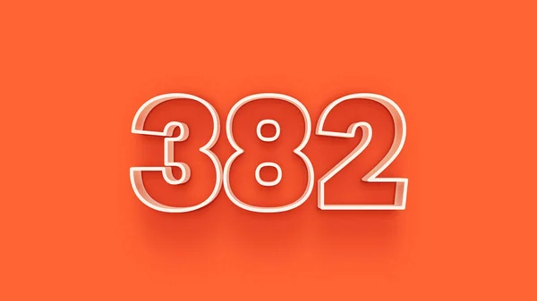 Ilustración Del Número 382 Sobre Fondo Naranja —  Fotos de Stock