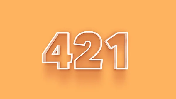 Ilustracja Numeru 421 Żółtym Tle — Zdjęcie stockowe