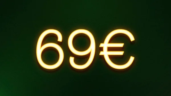 Golden Light Symbol Euros Price Icon Dark Background — Stock Photo, Image