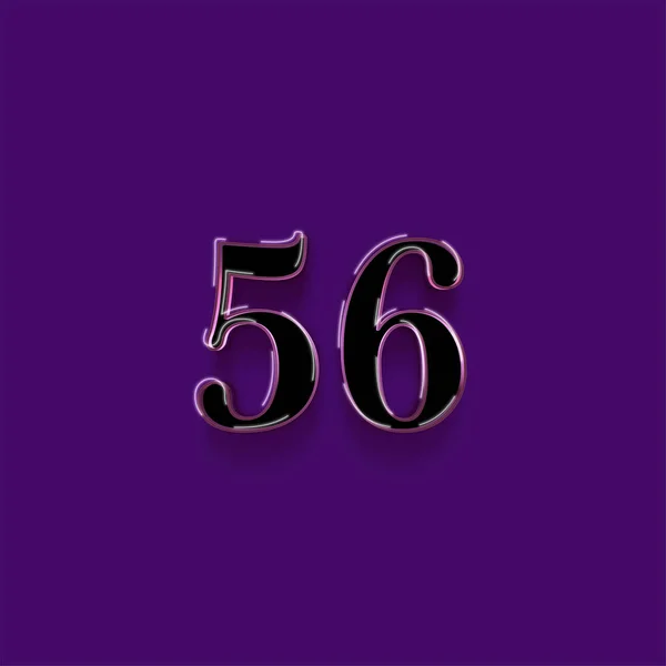 紫色背景上3D 56数字的图解 — 图库照片