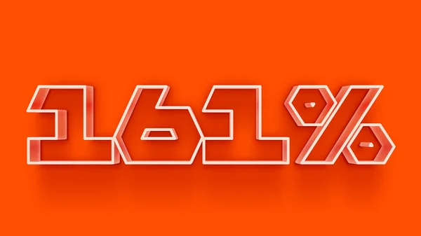 Abbildung Von 161 Prozent Auf Orangefarbenem Hintergrund — Stockfoto
