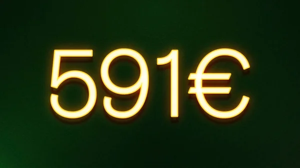 Goldenes Lichtsymbol Von 591 Euro Preissymbol Auf Dunklem Hintergrund — Stockfoto