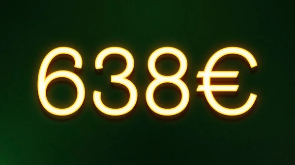 Zlatý Symbol Světla 638 Eur Cena Ikona Tmavém Pozadí — Stock fotografie