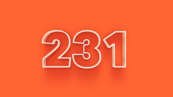 Illustration 231 Number Orange Background — Stock Photo, Image