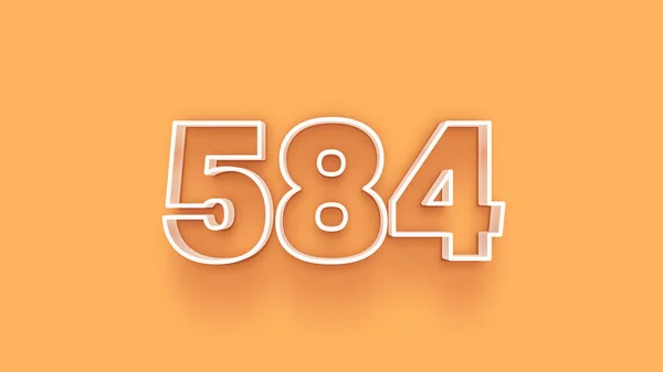 Abbildung Der 584 Zahl Auf Gelbem Hintergrund — Stockfoto