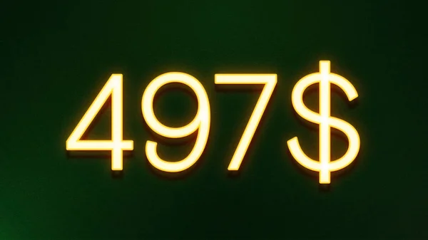 Χρυσό Σύμβολο Φωτός Του Εικονιδίου Τιμή 497 Δολάρια Σκούρο Φόντο — Φωτογραφία Αρχείου