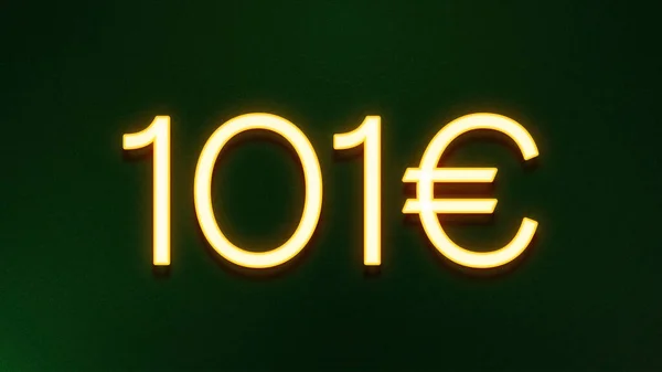 Arany Fény Szimbólum 101 Euró Ikon Sötét Háttér — Stock Fotó
