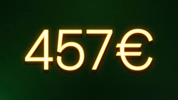 Zlaté Světlo Symbol 457 Eur Cena Ikona Tmavém Pozadí — Stock fotografie