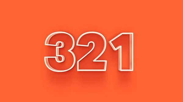 Illustration 321 Number Orange Background — Stock Photo, Image