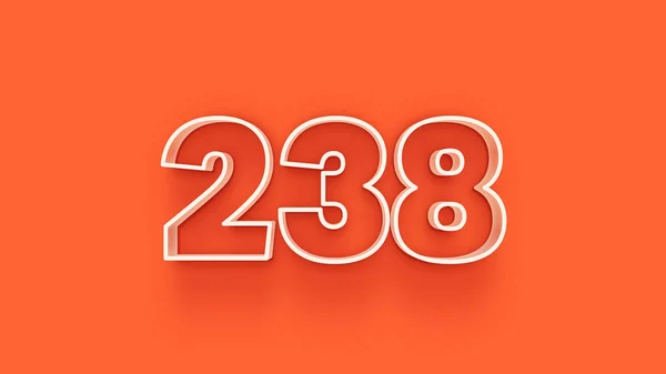 Απεικόνιση Του 238 Αριθμό Πορτοκαλί Φόντο — Φωτογραφία Αρχείου