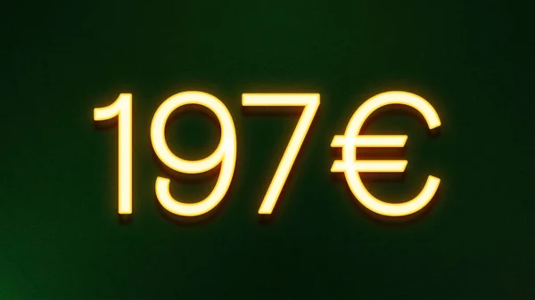 Χρυσό Σύμβολο Του Φωτός Των 197 Ευρώ Εικονίδιο Τιμή Σκούρο — Φωτογραφία Αρχείου