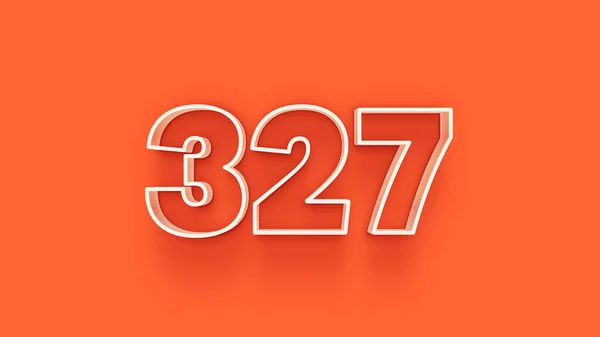 Abbildung Der 327 Zahl Auf Orangefarbenem Hintergrund — Stockfoto