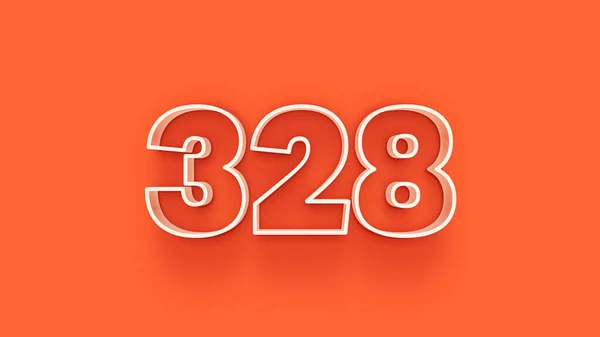 Ilustración Del Número 328 Sobre Fondo Naranja — Foto de Stock