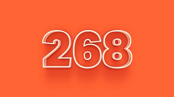 268 Szám Illusztrálása Narancssárga Alapon — Stock Fotó