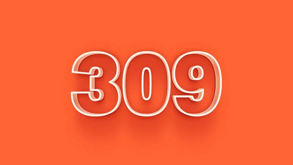 Abbildung Der 309 Zahl Auf Orangefarbenem Hintergrund — Stockfoto