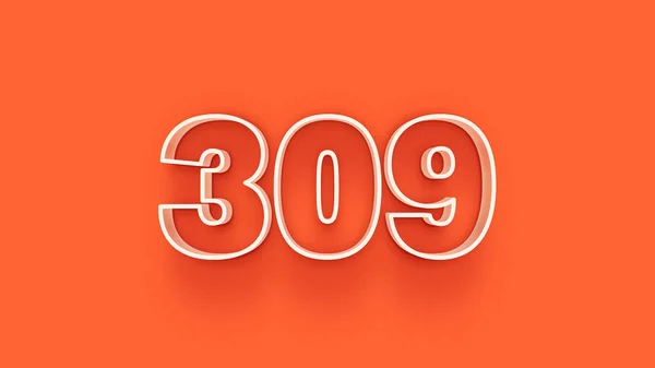 Ilustración Del Número 309 Sobre Fondo Naranja —  Fotos de Stock