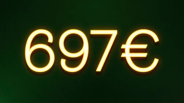 Símbolo Luz Dourada 697 Euros Ícone Preço Fundo Escuro — Fotografia de Stock
