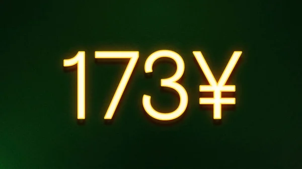 Золотой Светлый Символ 173 Юаней Ценовой Иконки Темном Фоне — стоковое фото