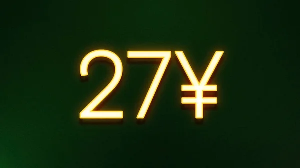 暗い背景に27元の価格アイコンの黄金の光のシンボル — ストック写真