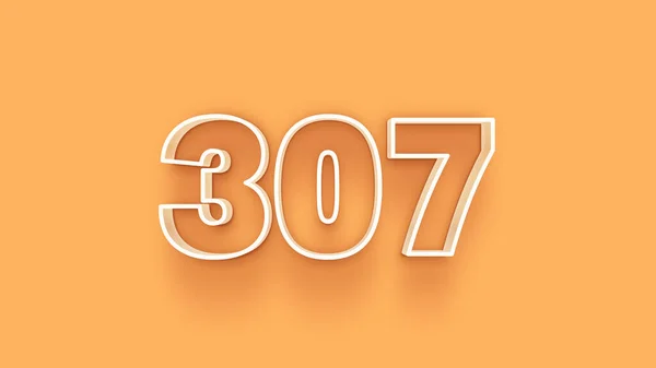 Abbildung Der 307 Zahl Auf Gelbem Hintergrund — Stockfoto