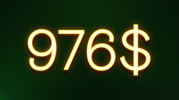 Gyllene Ljus Symbol För 976 Dollar Prisikon Mörk Bakgrund — Stockfoto