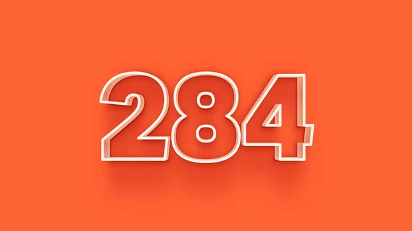 Abbildung Der 284 Zahl Auf Orangefarbenem Hintergrund — Stockfoto