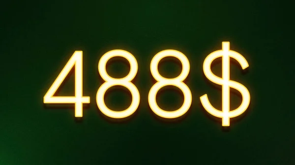 Gyllene Ljus Symbol För 488 Dollar Prisikon Mörk Bakgrund — Stockfoto