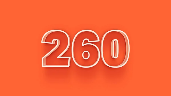 Illustration Der Zahl 260 Auf Orangefarbenem Hintergrund — Stockfoto