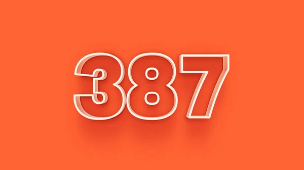 Απεικόνιση Του 387 Αριθμό Πορτοκαλί Φόντο — Φωτογραφία Αρχείου