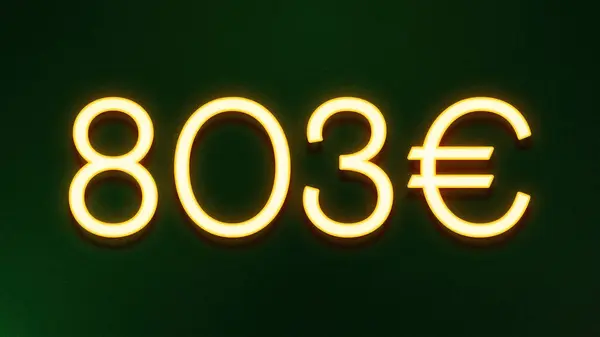 Χρυσό Σύμβολο Φωτός Της Τιμής 803 Ευρώ Εικονίδιο Σκούρο Φόντο — Φωτογραφία Αρχείου