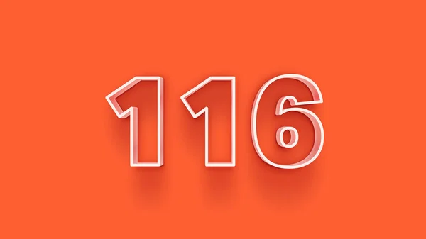 Illustrazione 116 Numero Sfondo Arancione — Foto Stock