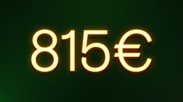 Símbolo Luz Dourada 815 Euros Ícone Preço Fundo Escuro — Fotografia de Stock