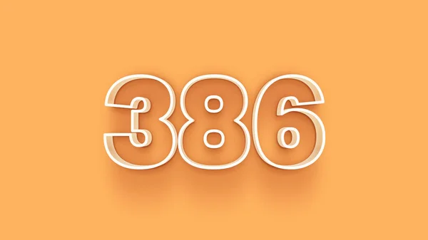 Abbildung Der 386 Zahl Auf Gelbem Hintergrund — Stockfoto