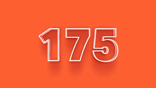 Illustration 175 Nummer Orange Bakgrund — Stockfoto