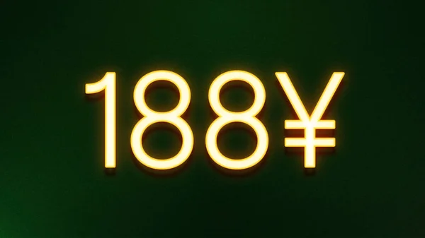 Золотой Светлый Символ Цены 188 Юаней Темном Фоне — стоковое фото