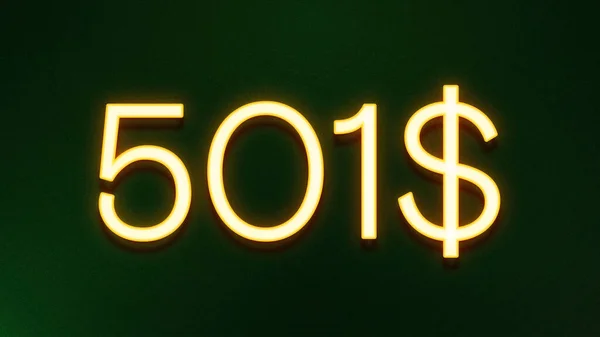Χρυσό Σύμβολο Φωτός Του 501 Δολάρια Εικονίδιο Τιμή Σκούρο Φόντο — Φωτογραφία Αρχείου